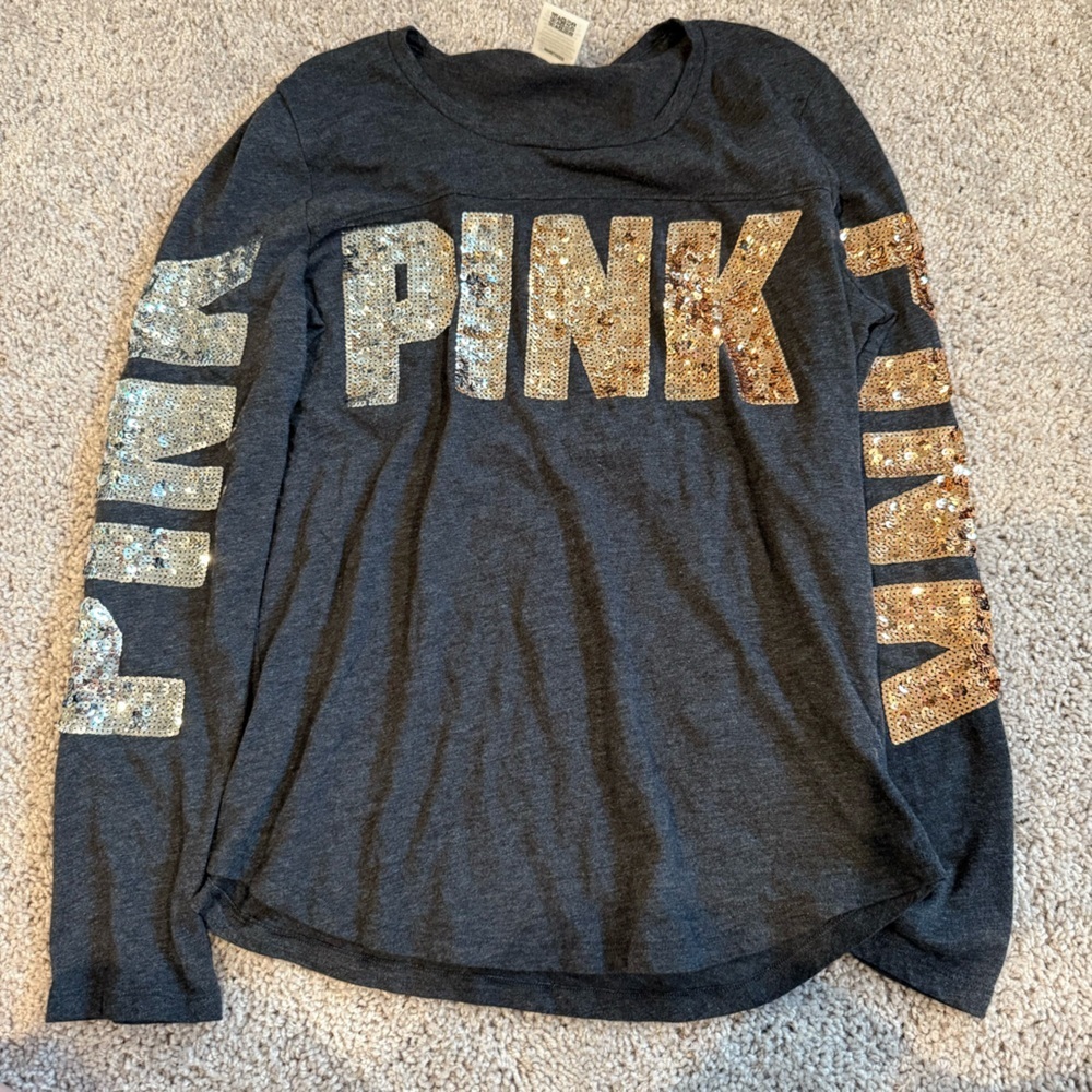Victorias Secret PINK Sequin Long Sleeve Size Medium